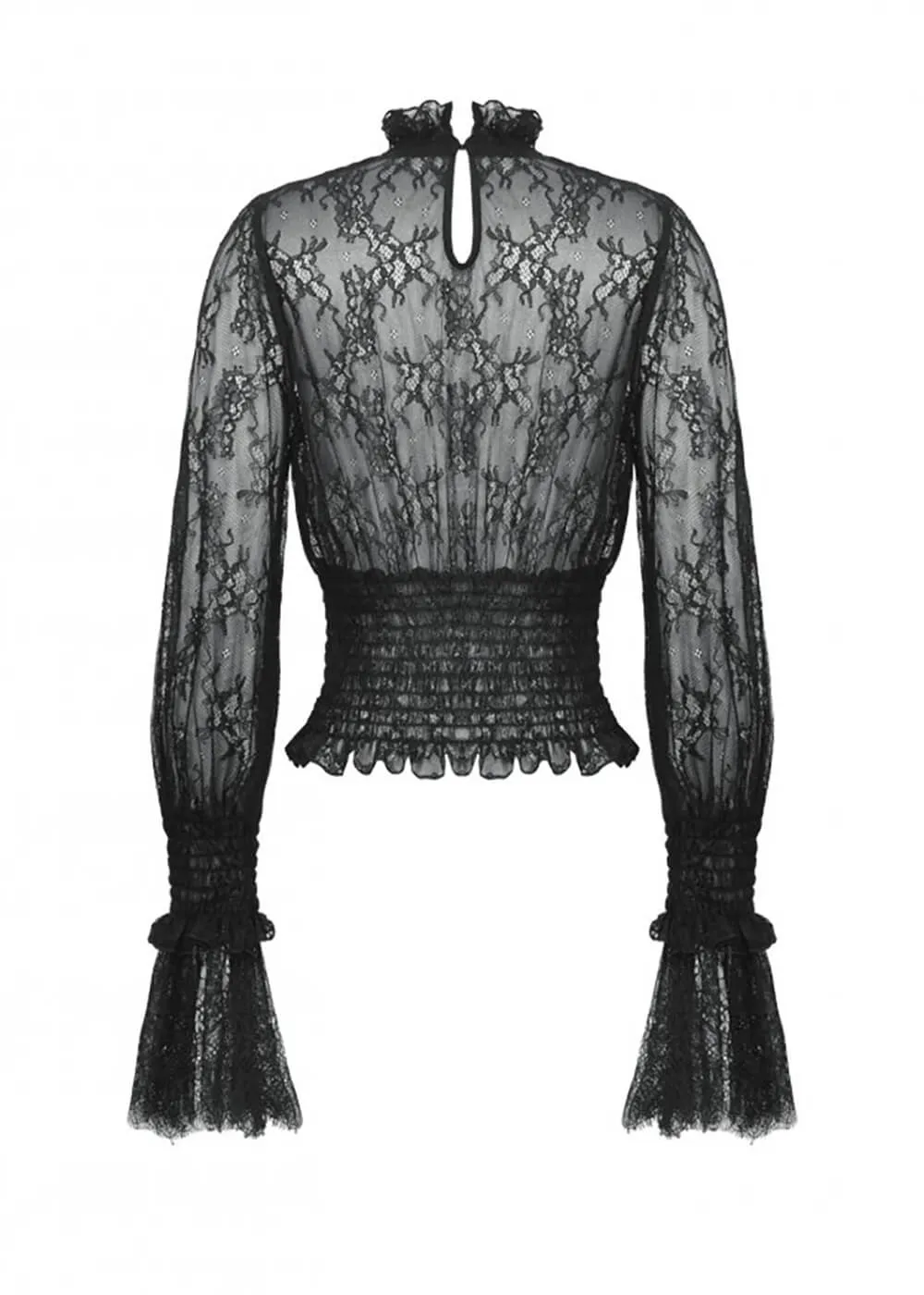 Dark In Love Victorian Lace Top Zwart