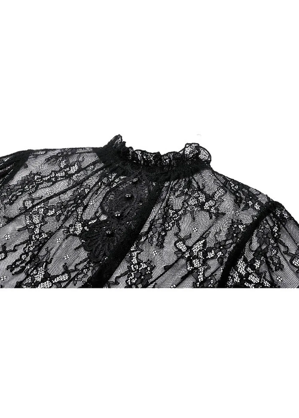Dark In Love Victorian Lace Top Zwart