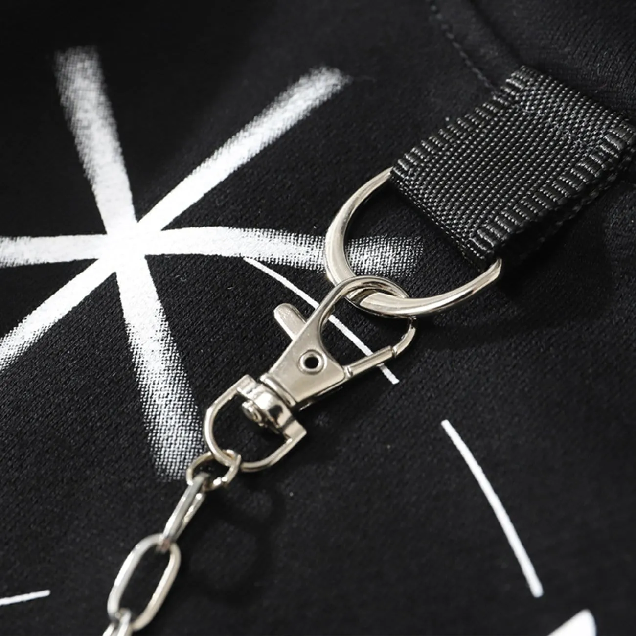 Dark Rose Chain Print Oversized Hoodie