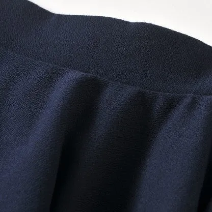 East Knitting women high waist pleated skirts fashion Black candy color skirt