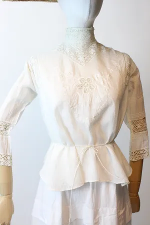 EDWARDIAN lingerie eyelet lace blouse xs small | new spring summer