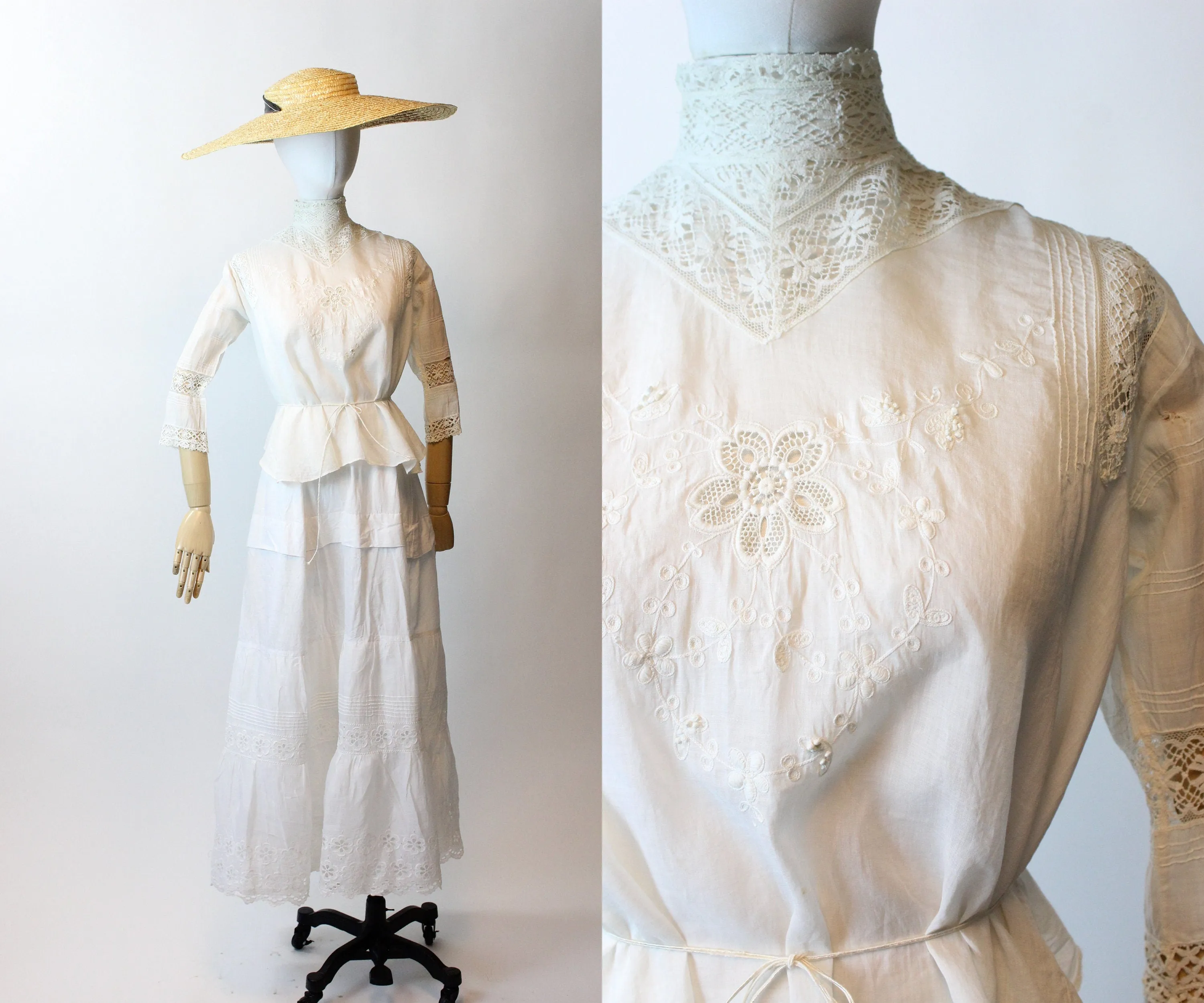 EDWARDIAN lingerie eyelet lace blouse xs small | new spring summer