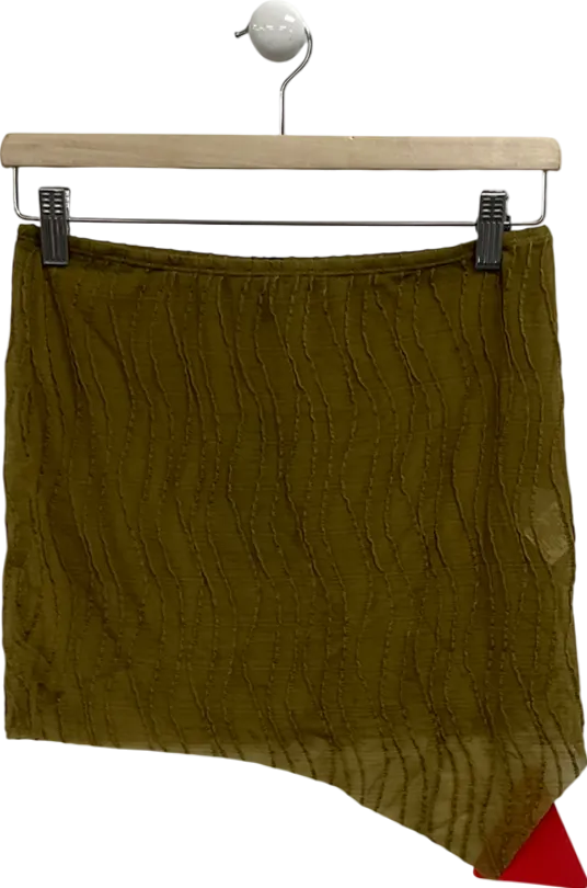 Ego Green Textured Asymmetric Mini Skirt UK 10