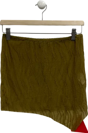 Ego Green Textured Asymmetric Mini Skirt UK 10