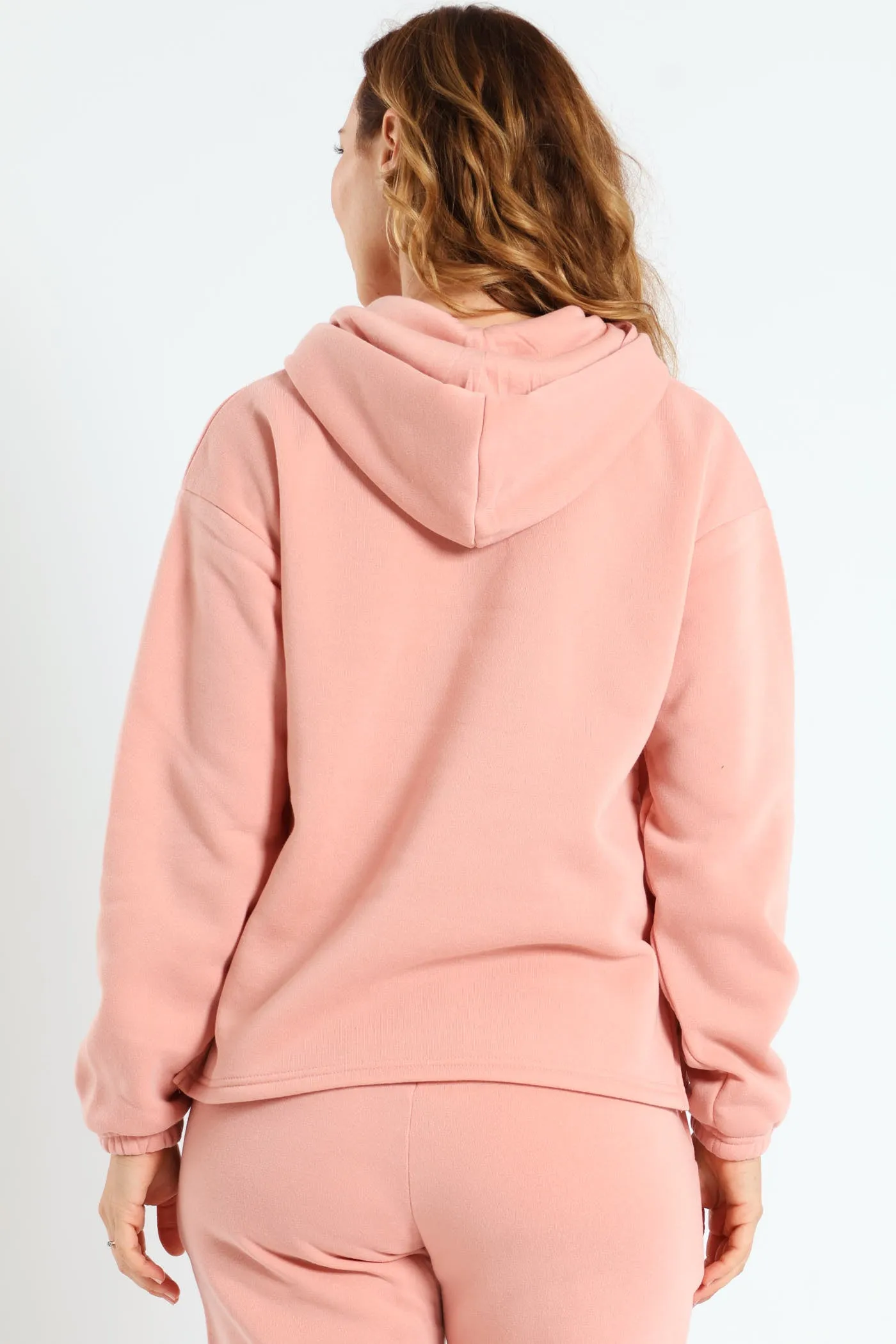 Embroidered Hoody Pullover - Blush