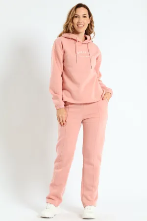 Embroidered Hoody Pullover - Blush