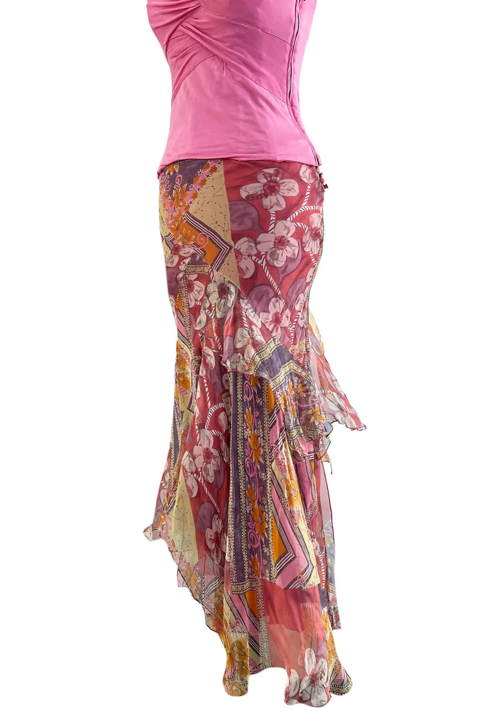 Fabulous Spring 2004 Christian Dior by John Galliano Three Piece Pink Silk Chiffon Set