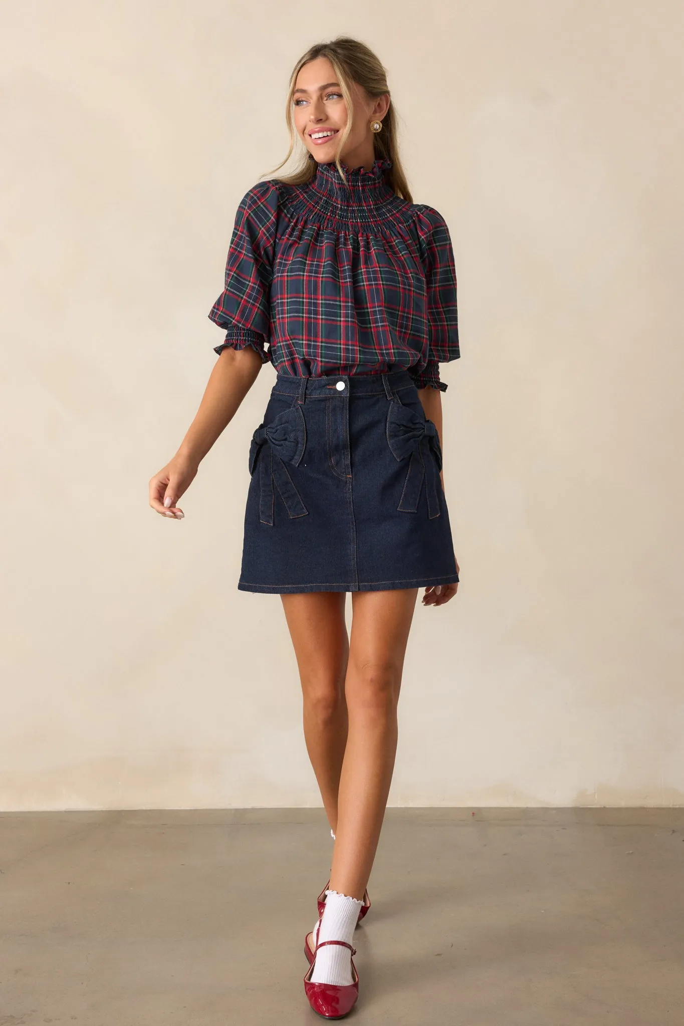 Feel The Rush Dark Wash Denim Mini Skirt