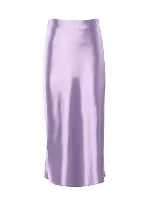 Flowing purple satin skirt