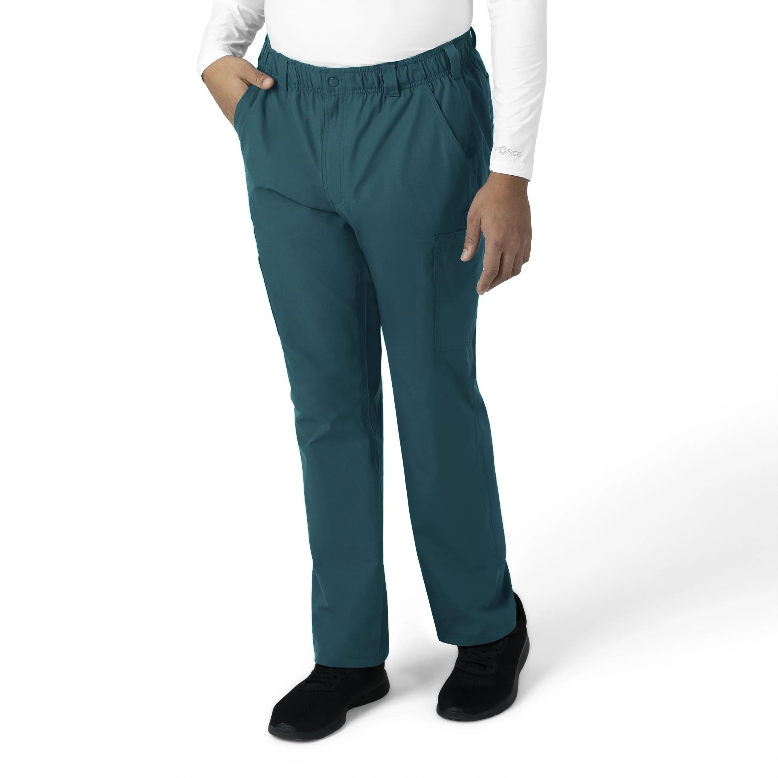 Force Essentials C56113 Men's Straight Leg Cargo Scrub Pants Caribbean Blue