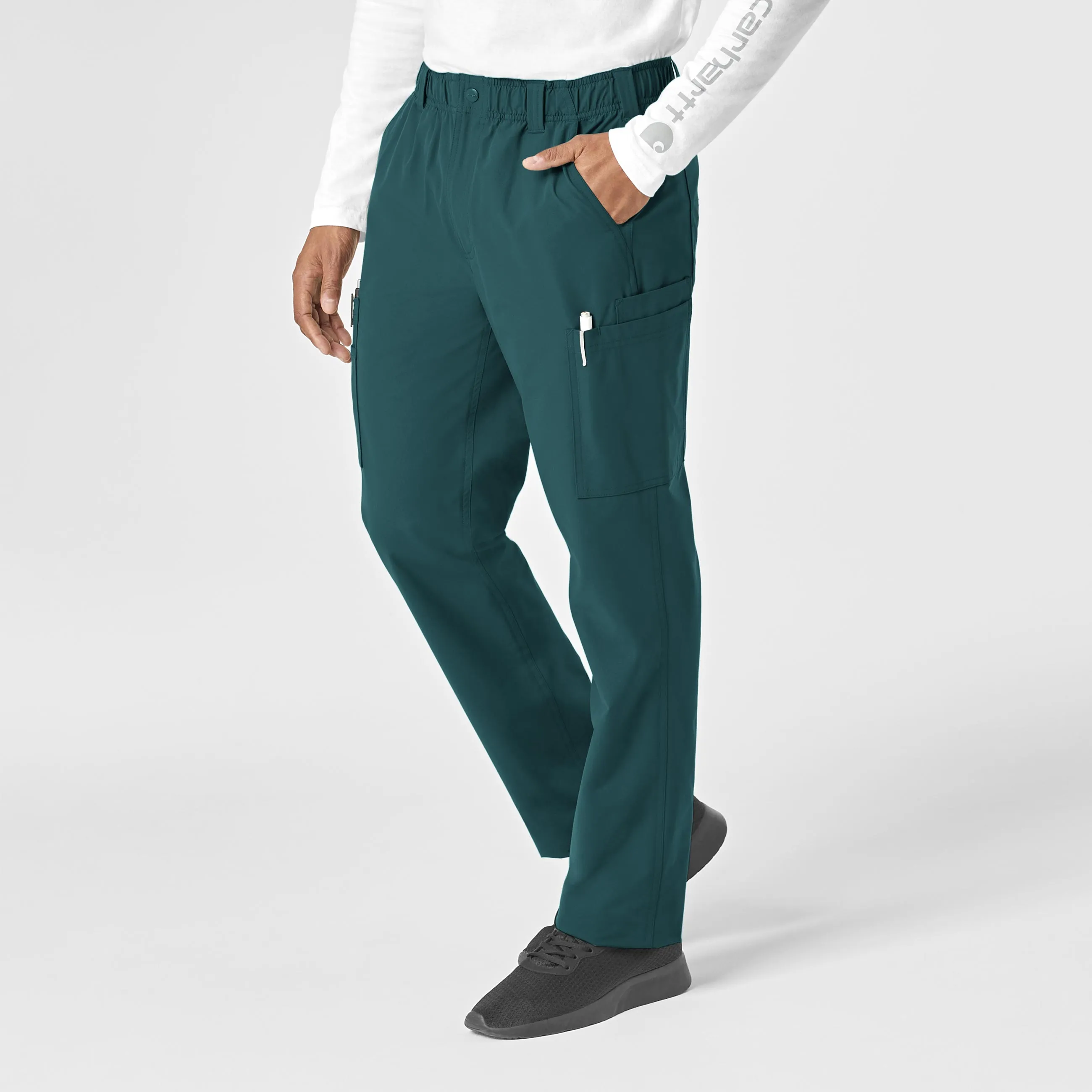 Force Essentials C56113 Men's Straight Leg Cargo Scrub Pants Caribbean Blue