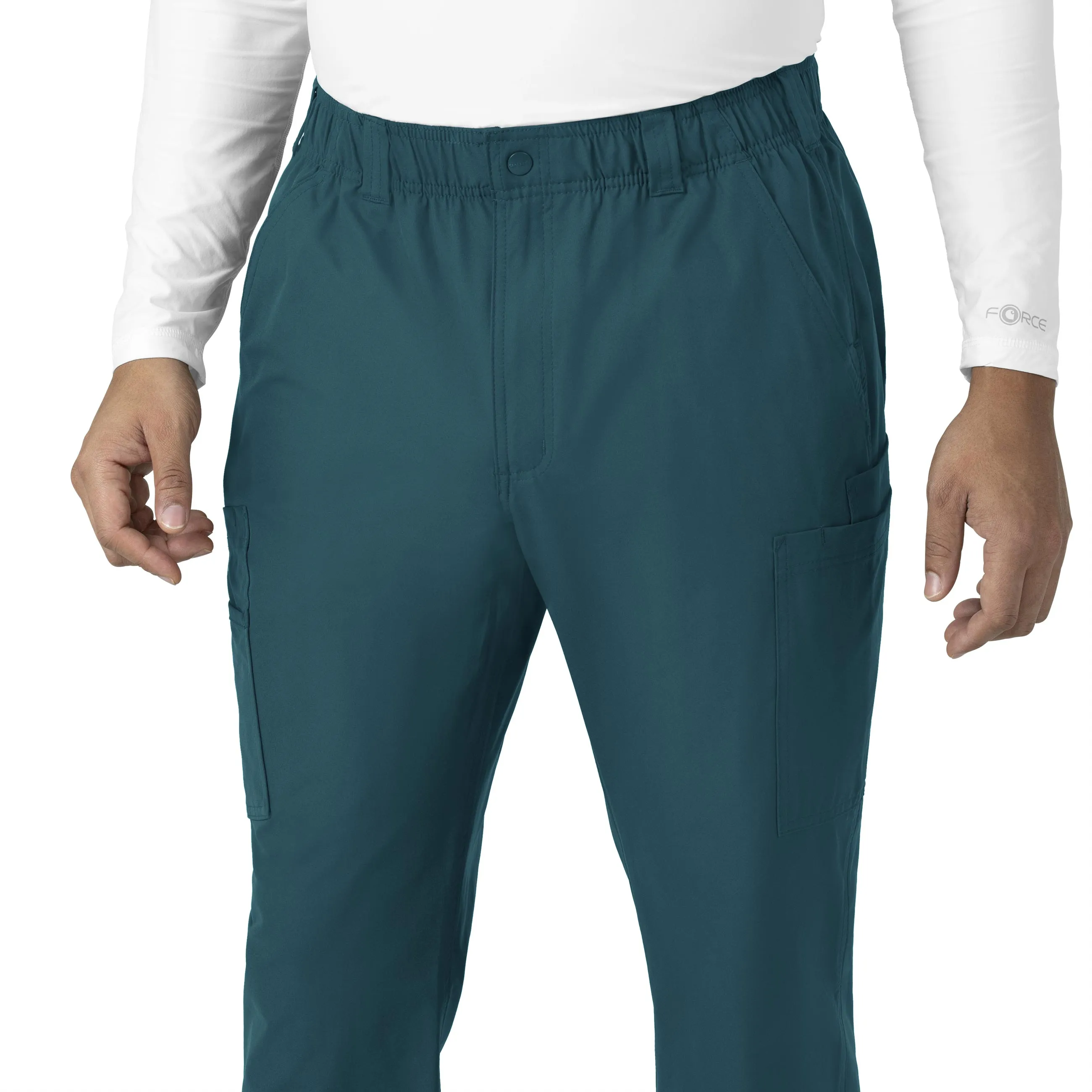 Force Essentials C56113 Men's Straight Leg Cargo Scrub Pants Caribbean Blue