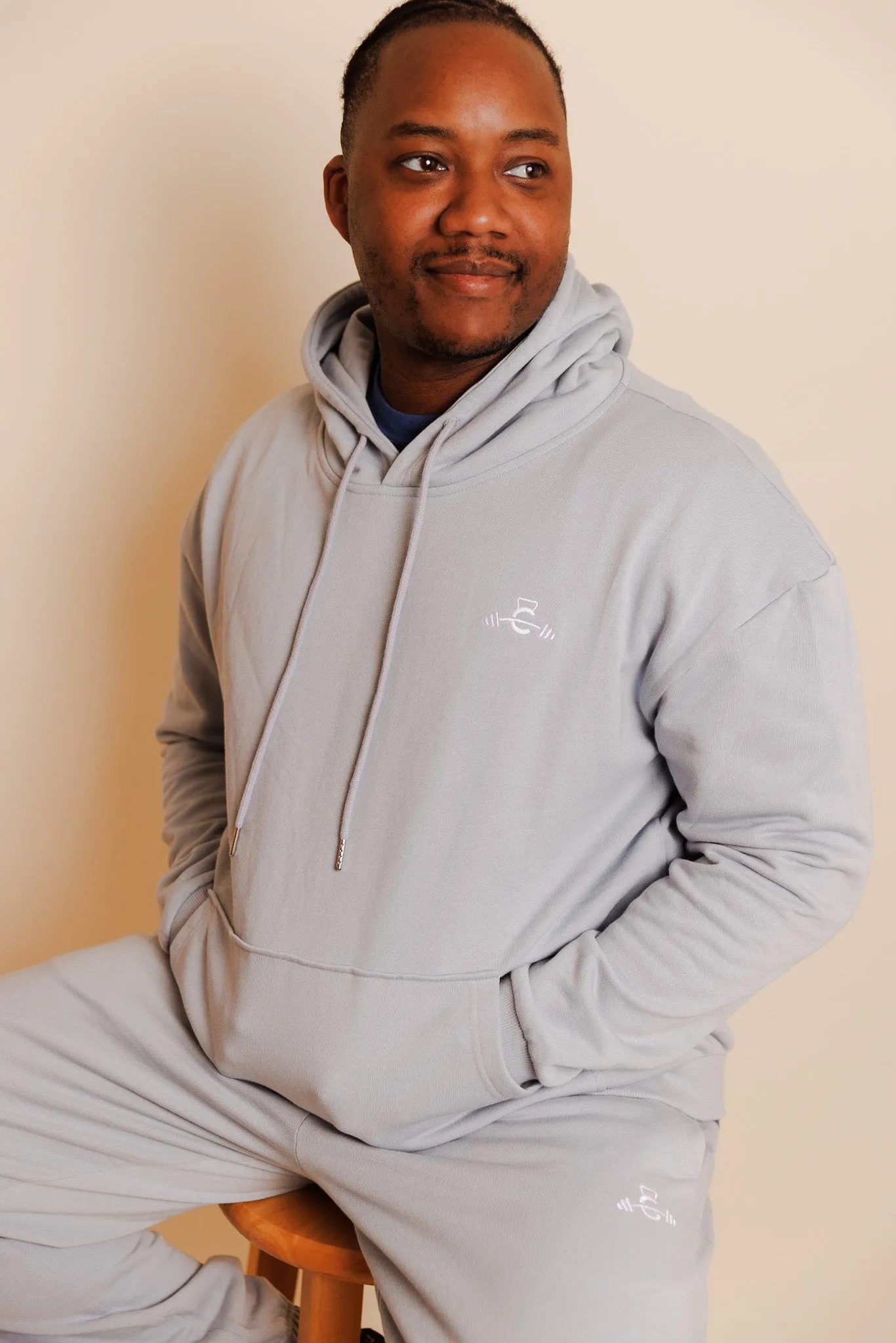 French Terry Hoodie - Clay Blue