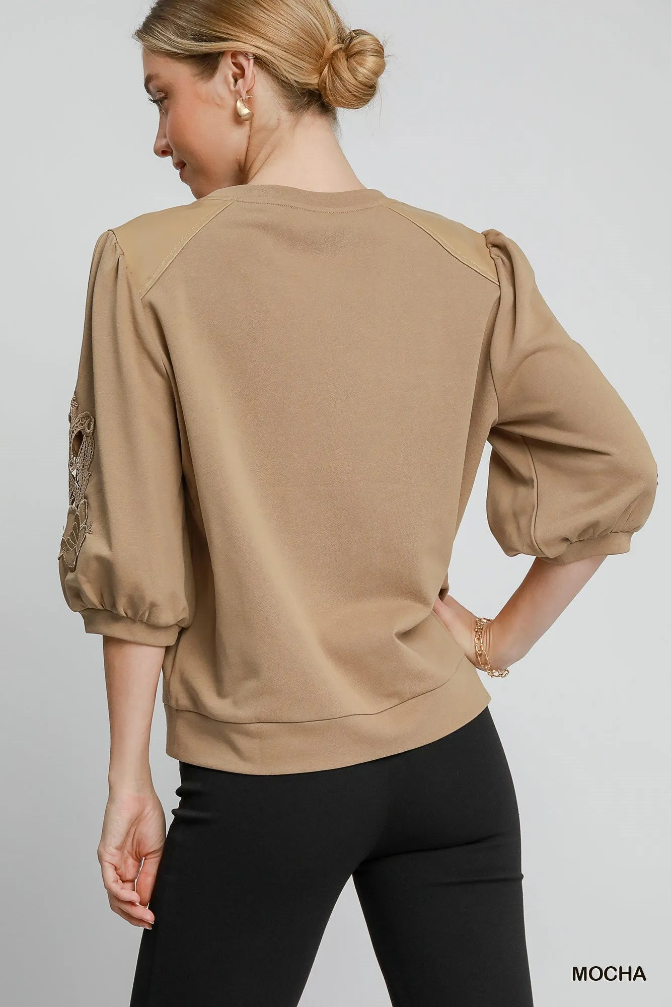 French Terry Lace Top