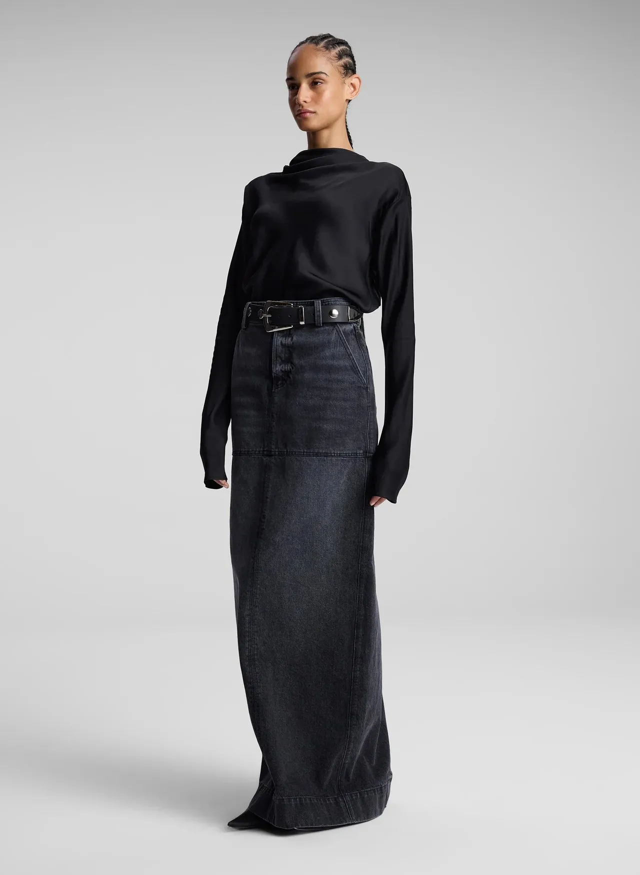 Georgia Satin Top - Black