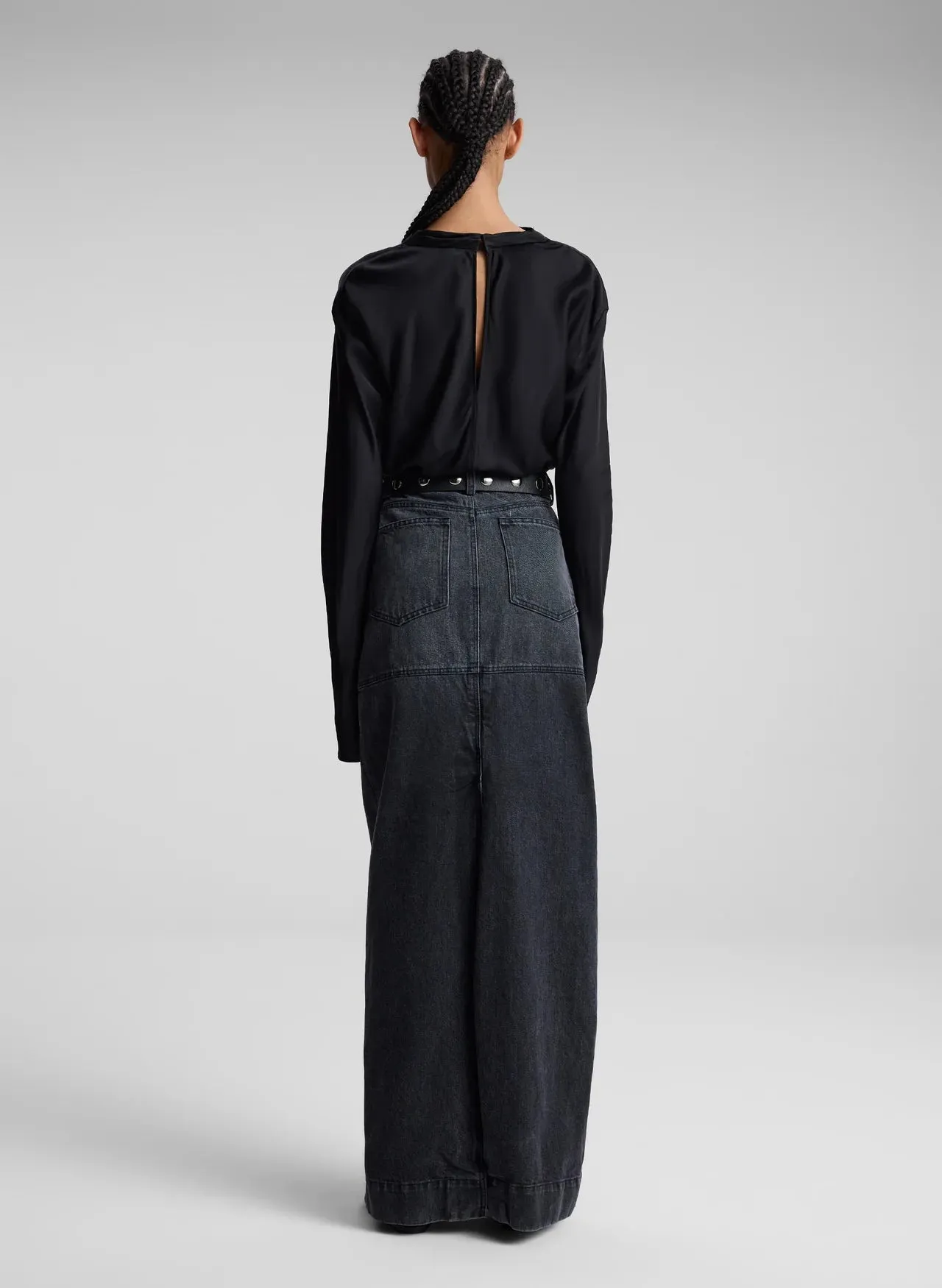 Georgia Satin Top - Black