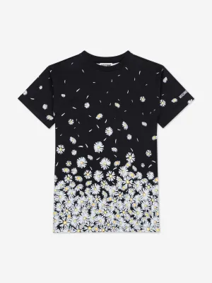 Girls Falling Daisy Dress in Black