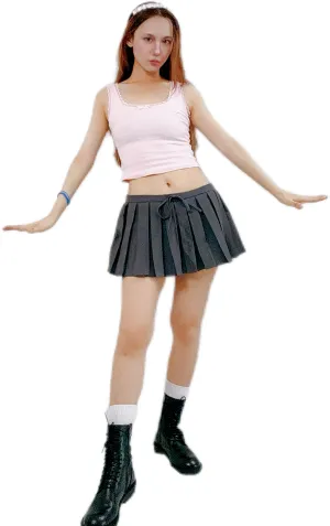 Girly Ribbon Pleated Skort
