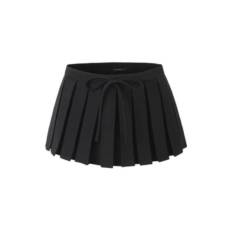 Girly Ribbon Pleated Skort