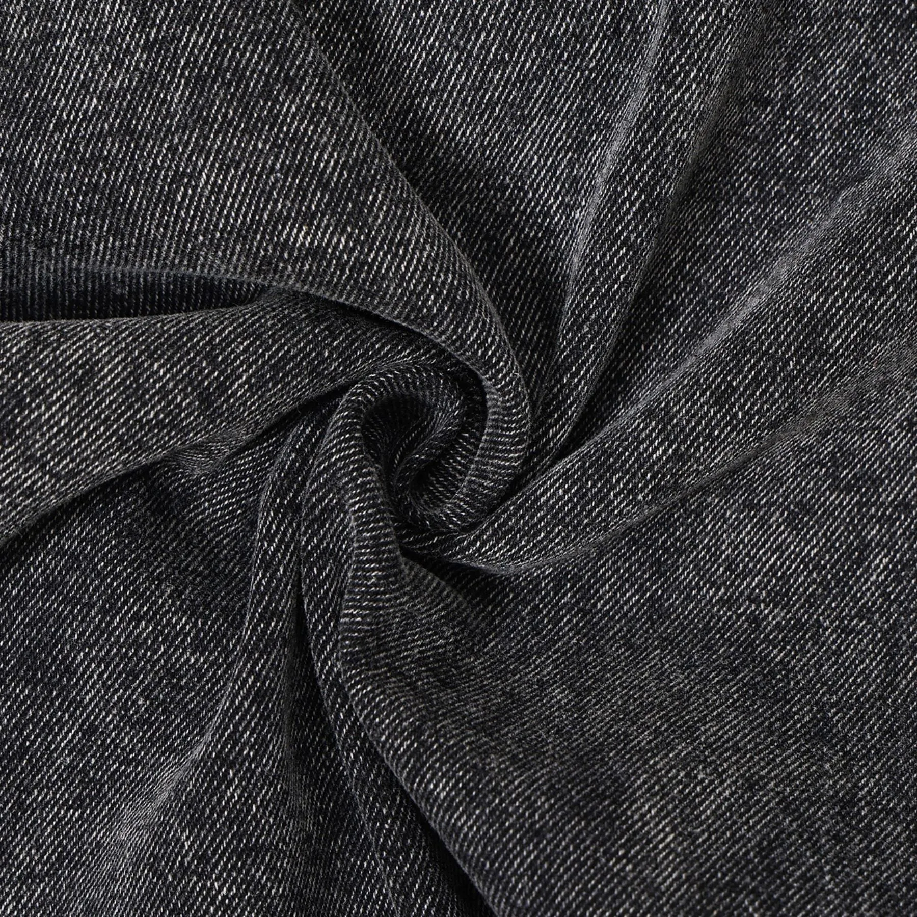 Gray Denim Wrinkles Cargo Pants