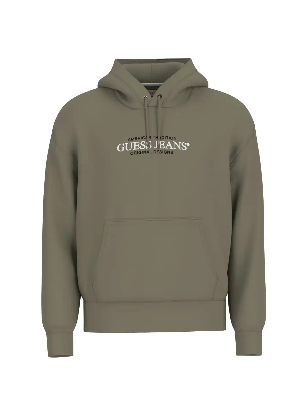 Guess Mens GJ American Tradition Hoodie Olive Light Green