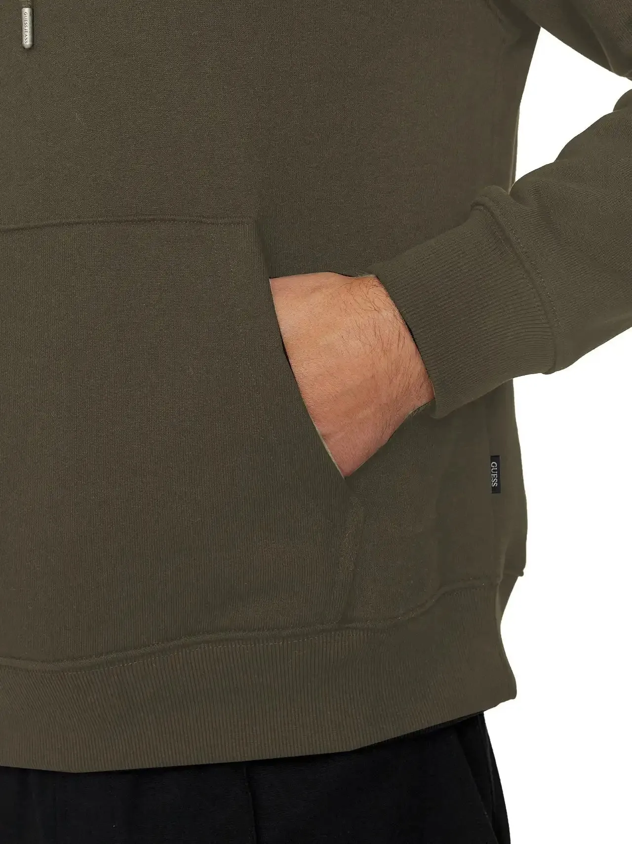 Guess Mens GJ American Tradition Hoodie Olive Light Green