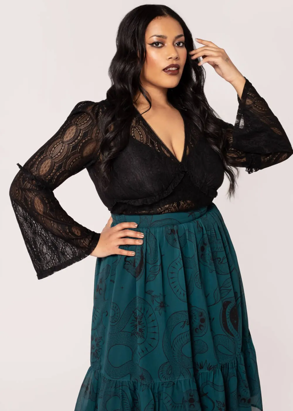 Hell Bunny Rhea Lace Top Zwart