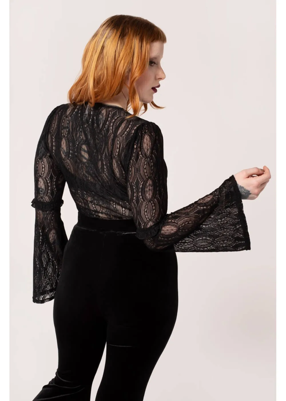 Hell Bunny Rhea Lace Top Zwart