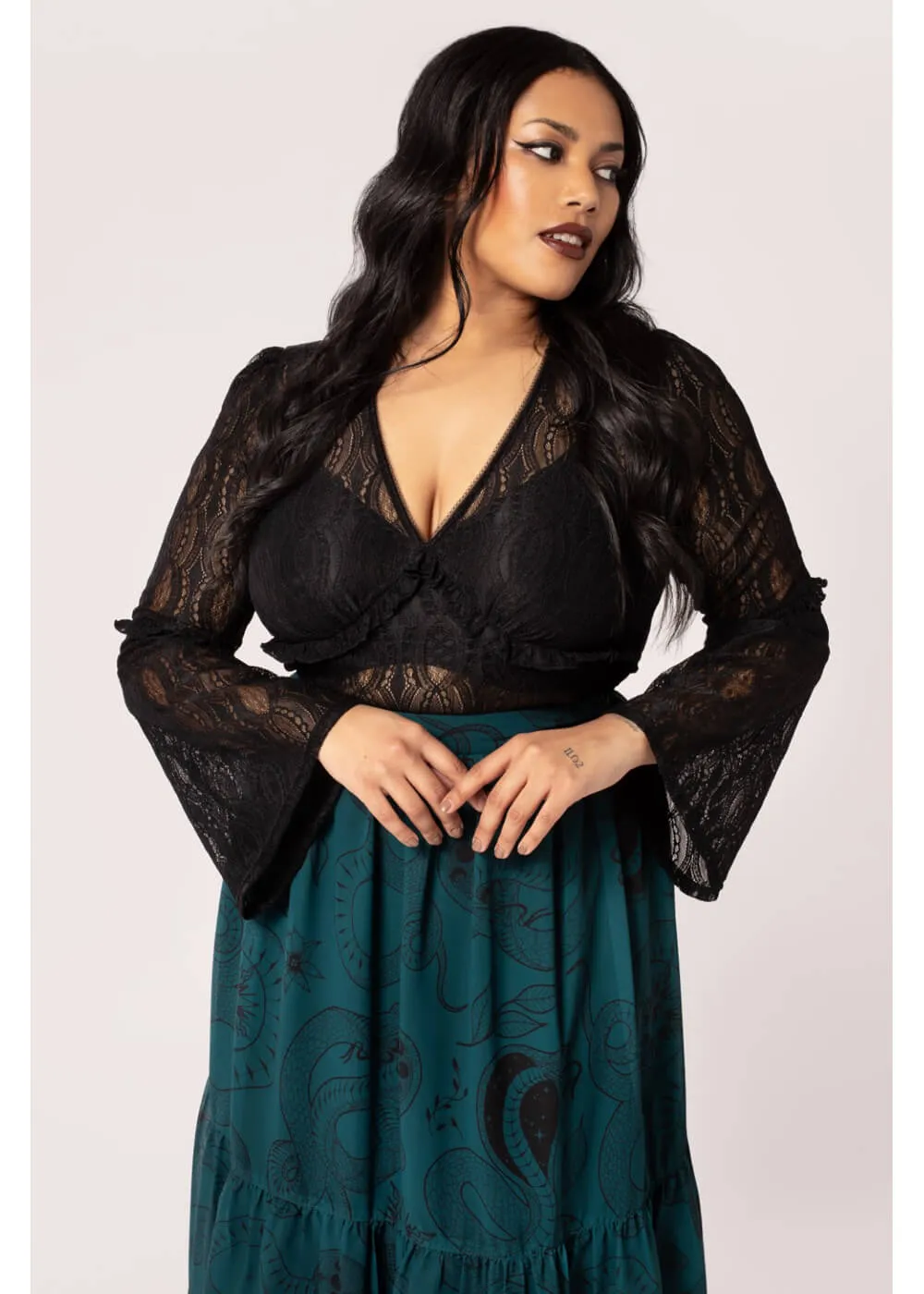 Hell Bunny Rhea Lace Top Zwart