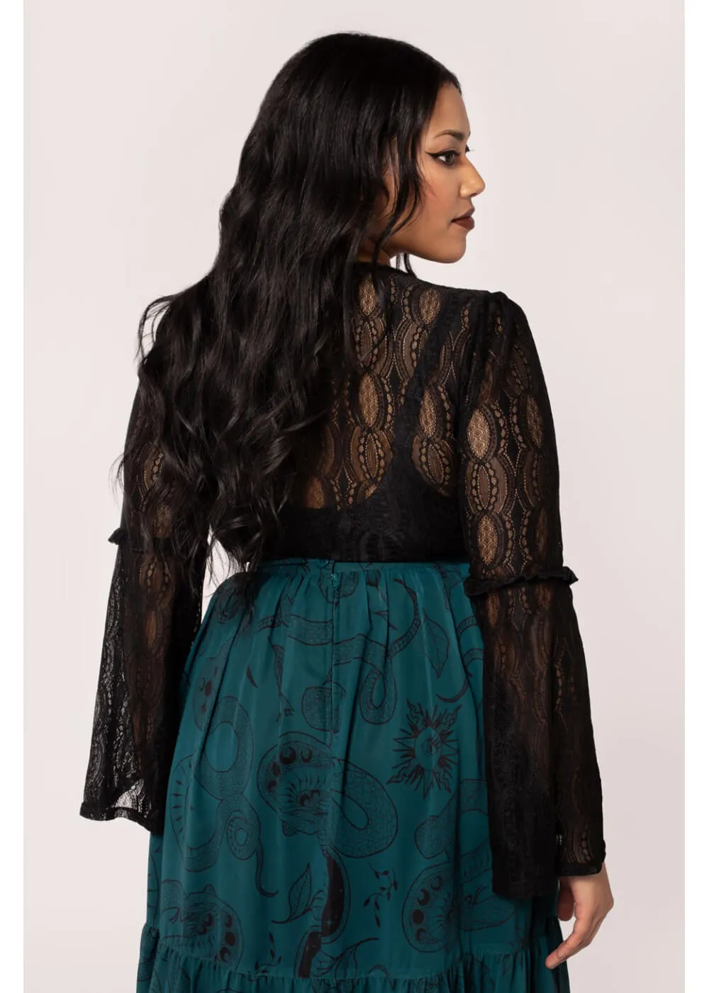Hell Bunny Rhea Lace Top Zwart