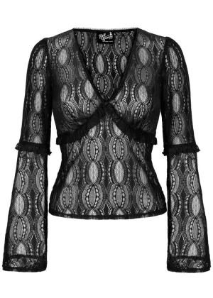 Hell Bunny Rhea Lace Top Zwart