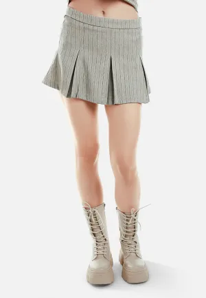 Herringbone Mini Pleated Skirt By RUW