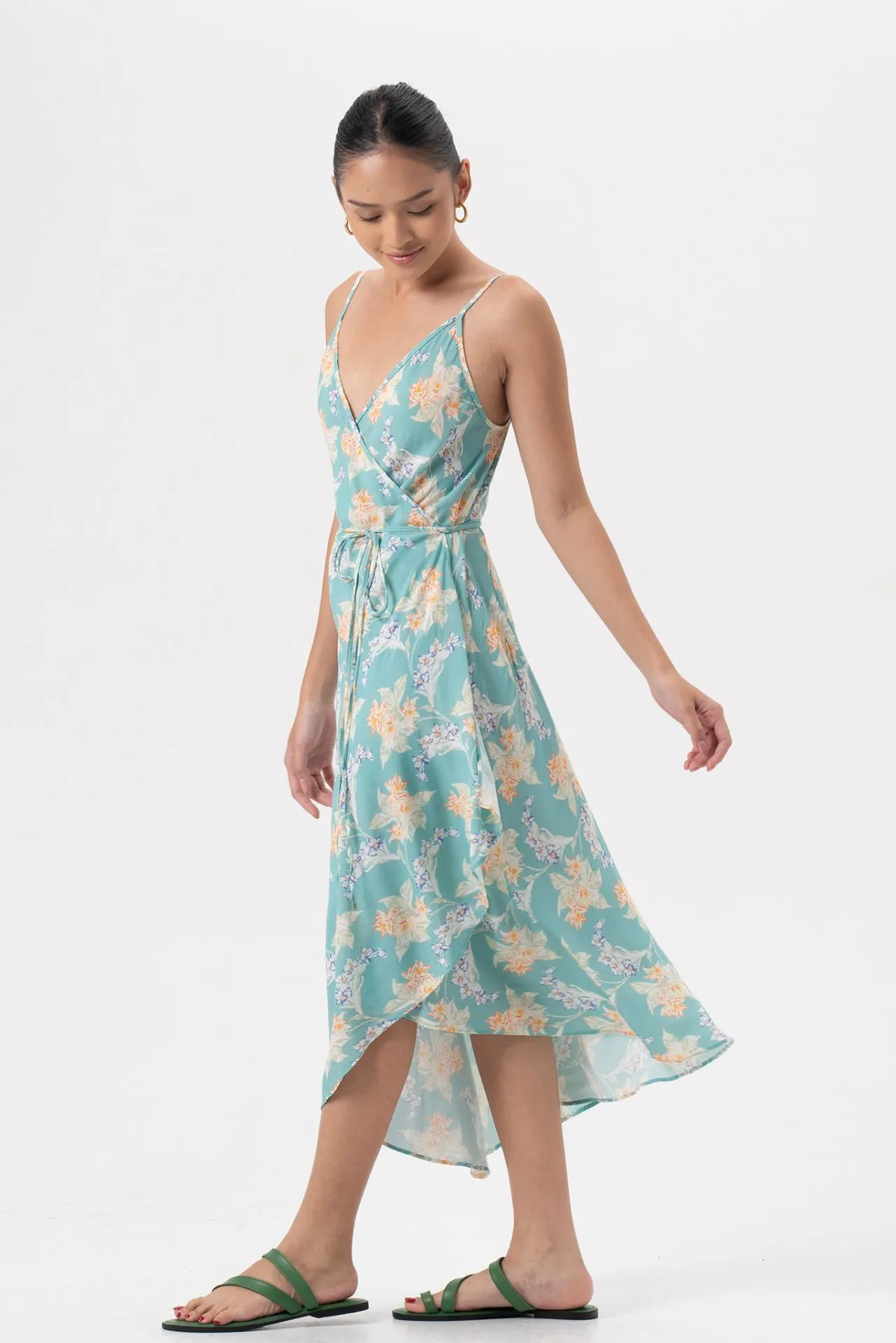 Ilona Wrapped Dress Tosca Green