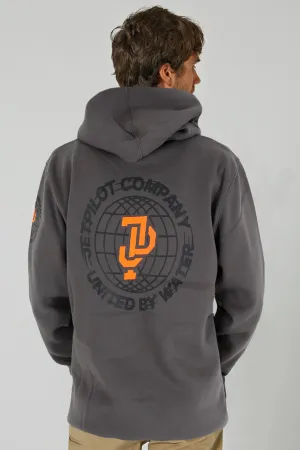 Jetpilot Global Mens Pullover Hoodie - Charcoal