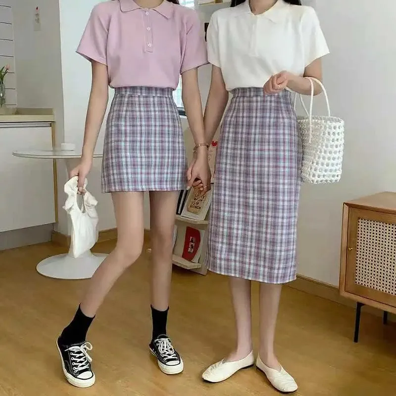Jk Plaid High Waist Mini Skirt
