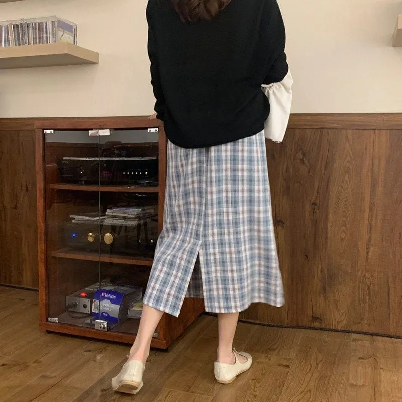 Jk Plaid High Waist Mini Skirt
