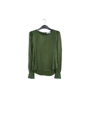 Khaki satin top