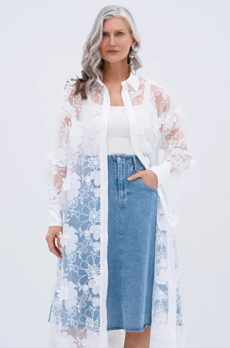 LACE BUTTON UP