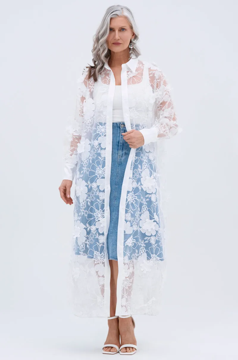 LACE BUTTON UP