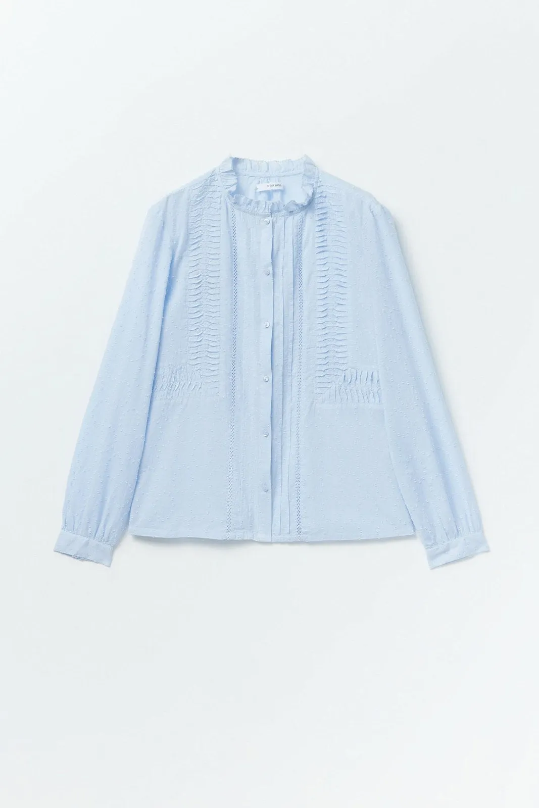 Lace plumetis shirt - Light Blue