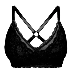 Lacey Racerback Bralette in Black