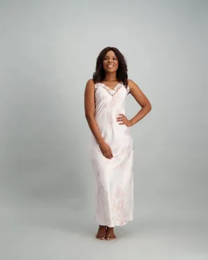 Ladies Printed Midi Chemise - White