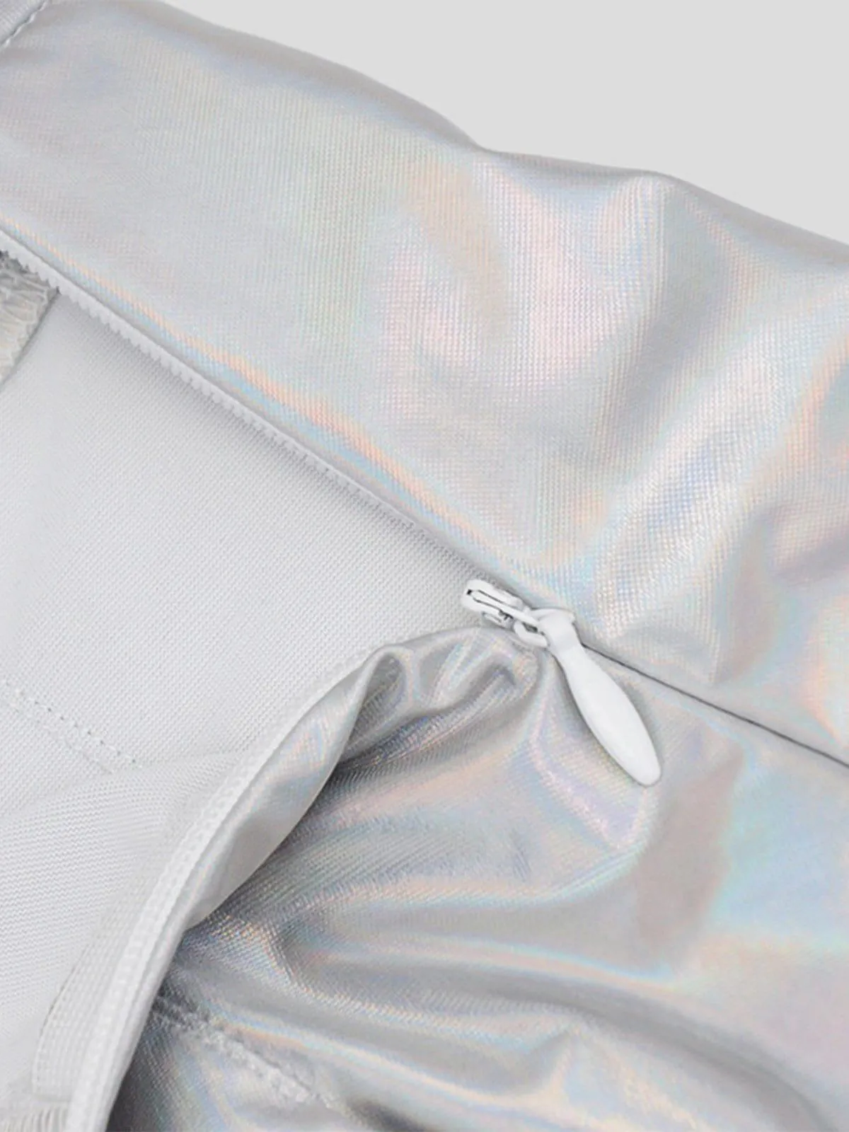 Laser Glossy Fluorescent Pleated Skirt