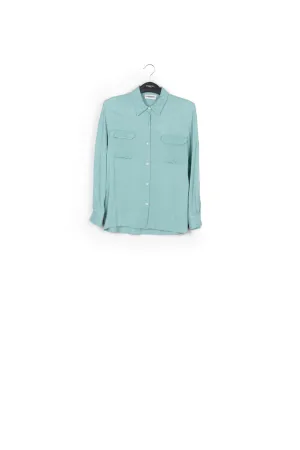 Light blue oversized satin shirt