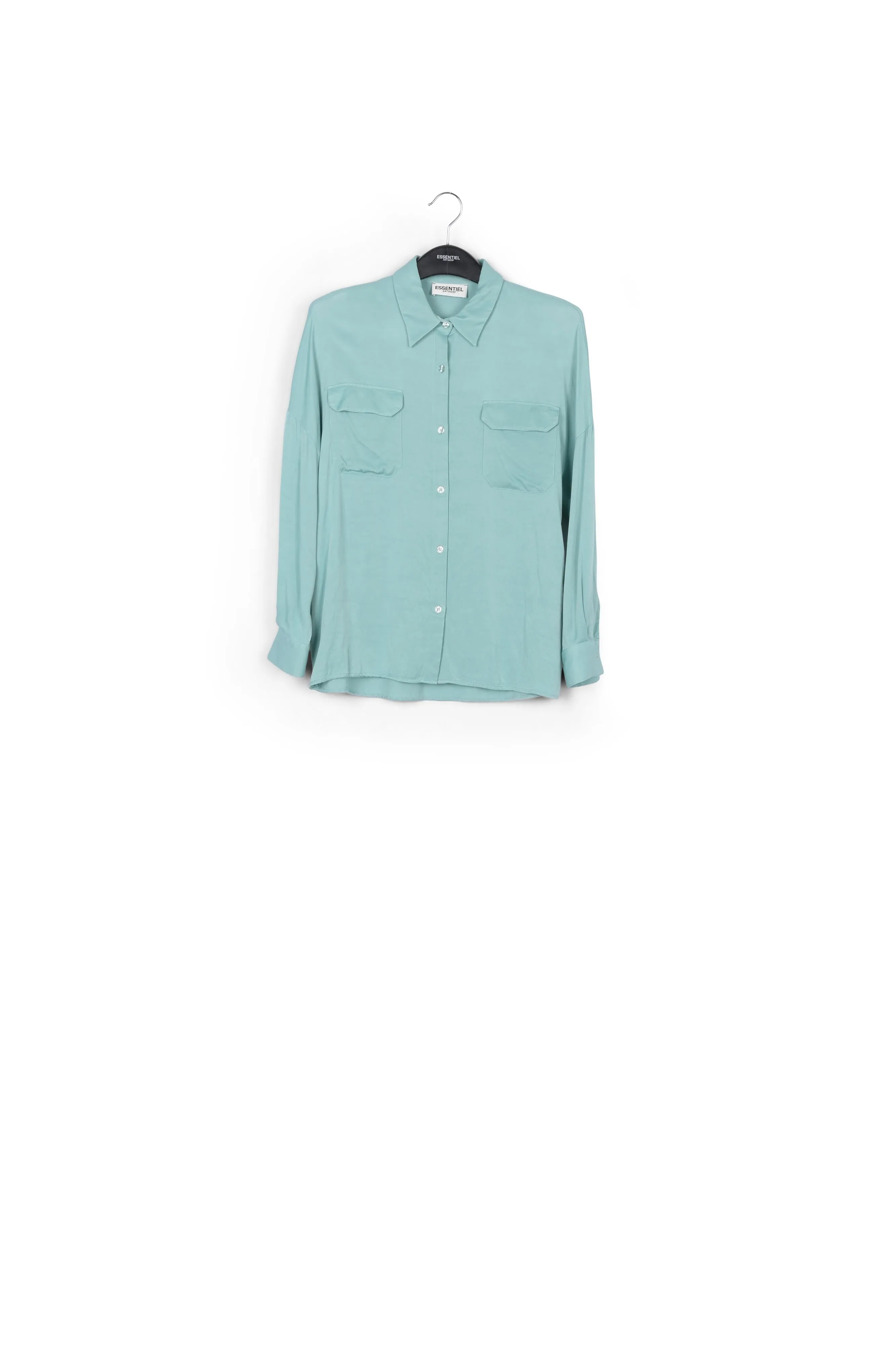 Light blue oversized satin shirt