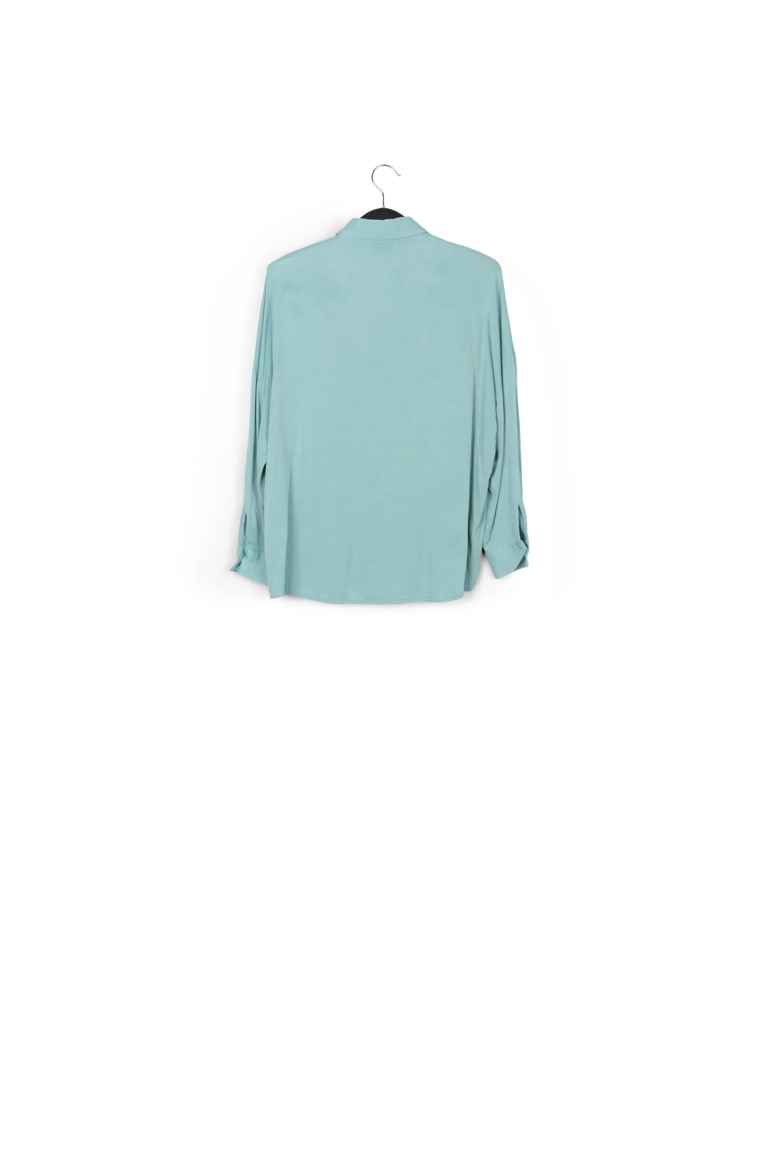 Light blue oversized satin shirt