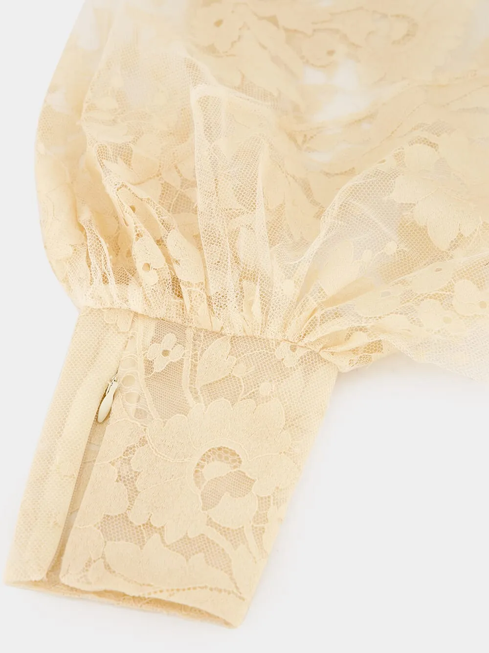 Light Tea Illustration Lace Blouse