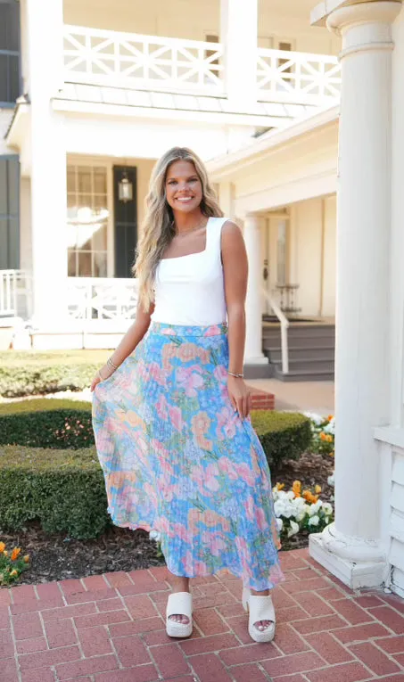 Lilly Floral Pleated Skirt