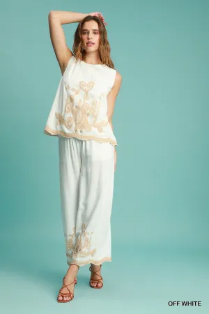 Linen Embroidered Set