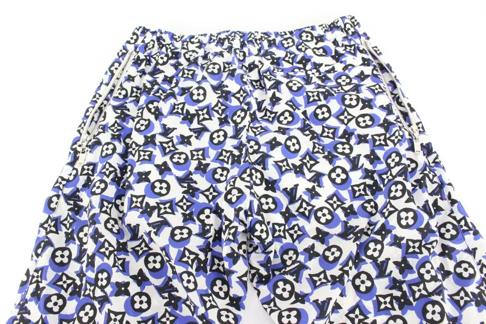 Louis Vuitton SS19 Blue x White x Black Monogram Jogger Pants 29lk53s